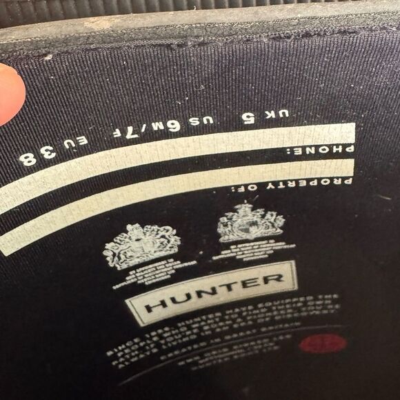 Hunter Women’s Original Tall Ribbed Rain boot in black 6M/7F - Picture 7 of 7